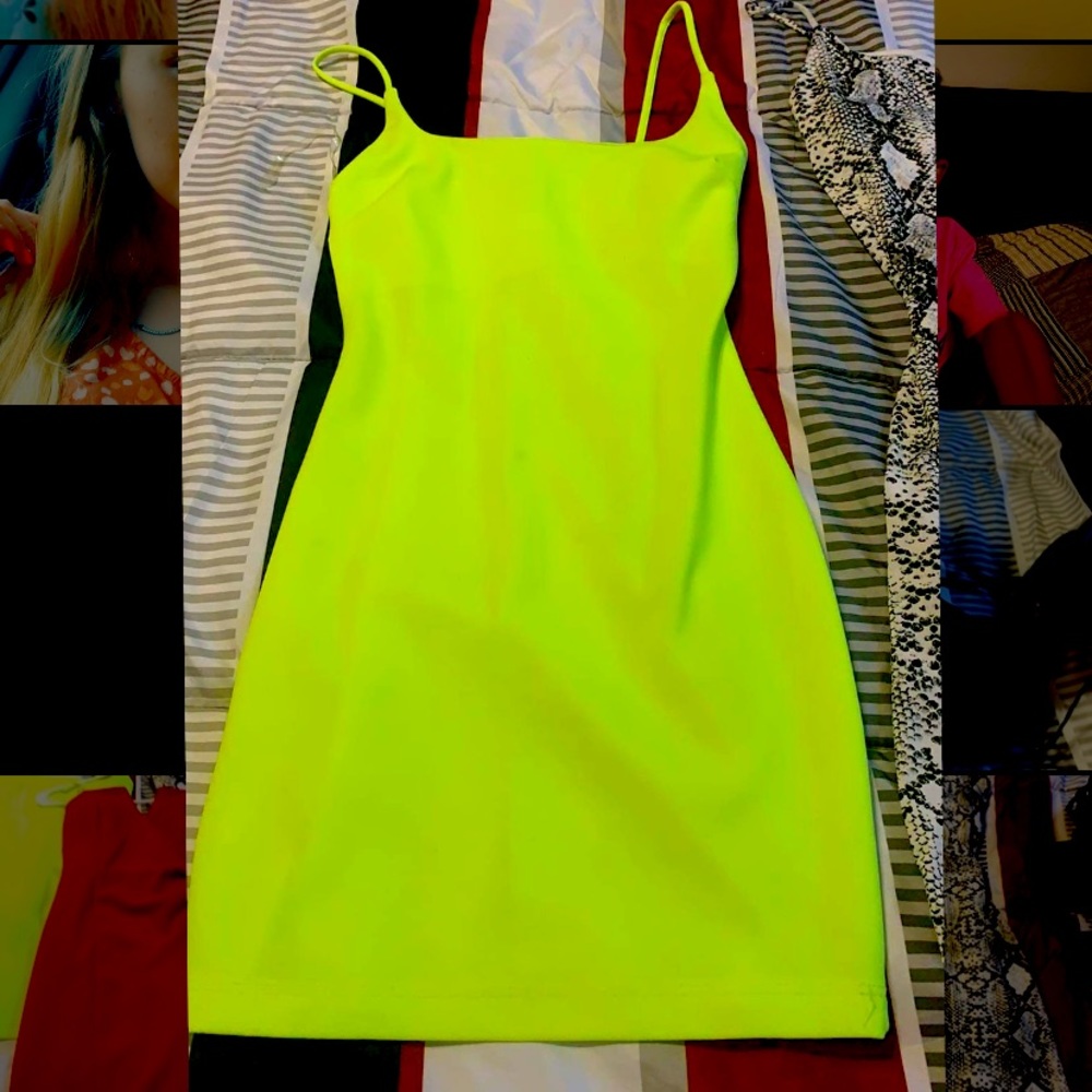 Neon yellow mini dress like new